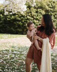 Organic Cotton Muslin Swaddle Blanket | Bows