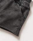 Acid Wash Raw Edge Harem Short