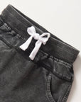Acid Wash Raw Edge Harem Short