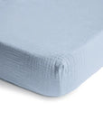 Extra Soft Muslin Crib Sheet | Baby Blue