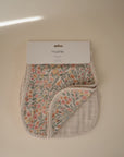 Muslin Burp Cloth Organic Cotton 2-Pack | Pastel Blooms/Fog