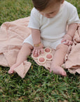 Organic Cotton Muslin Swaddle Blanket | Rose Vanilla