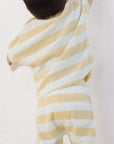 Terry Tee + Pant Set | Yellow Stripe