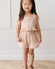 Organic Cotton Muslin Elodie Short | Chalky Pink