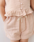 Organic Cotton Muslin Elodie Short | Chalky Pink