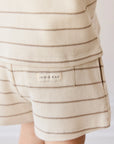 Organic Cotton Waffle Leith Short | General Stripe Cassava/Batch