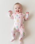 Zippered Footie | Pastel Ghost