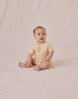 Short Sleeve One-Piece | Yellow Stripe