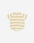 Terry Henley Romper | Yellow Stripe