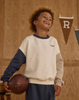 Relaxed Sweatshirt | Navy Colour Block