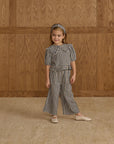 Wide Leg Pant | Navy Check
