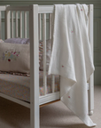 Embroidered Muslin Blanket | Anemone