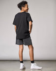 Acid Wash Raw Edge Harem Short