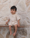 Woven Boxy Top + Short Set | Oat Check