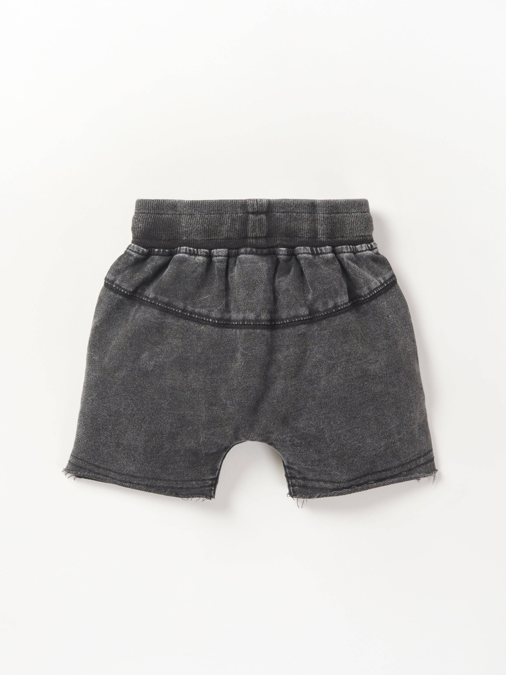 Acid Wash Raw Edge Harem Short