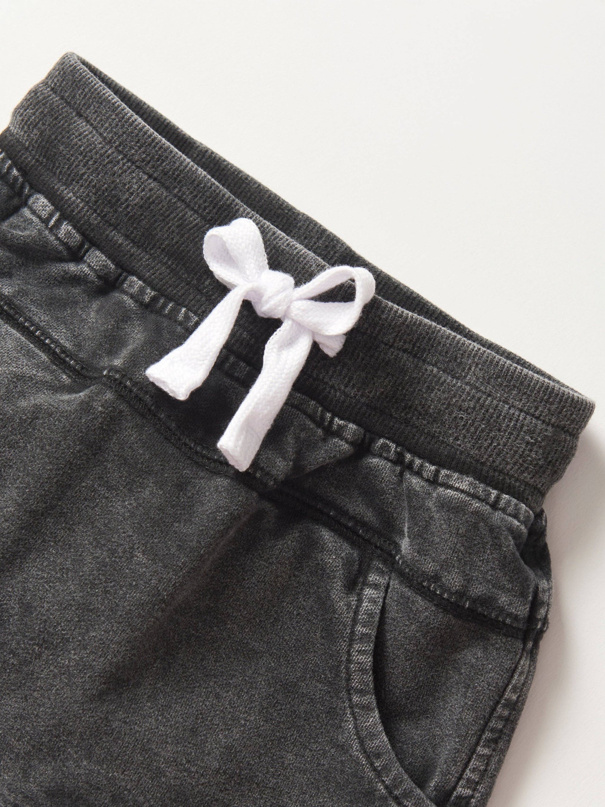 Acid Wash Raw Edge Harem Short