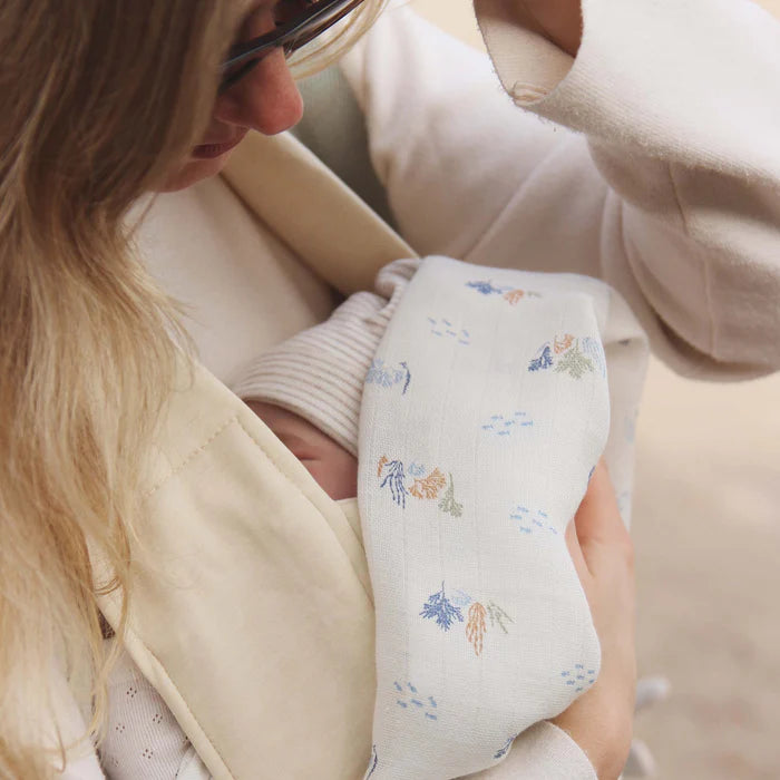 Organic Baby Muslin Swaddle | Coastline