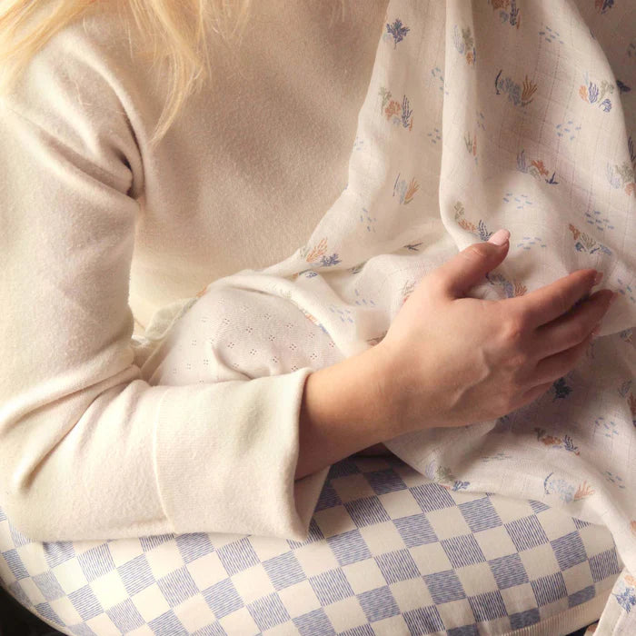 Organic Baby Muslin Swaddle | Coastline