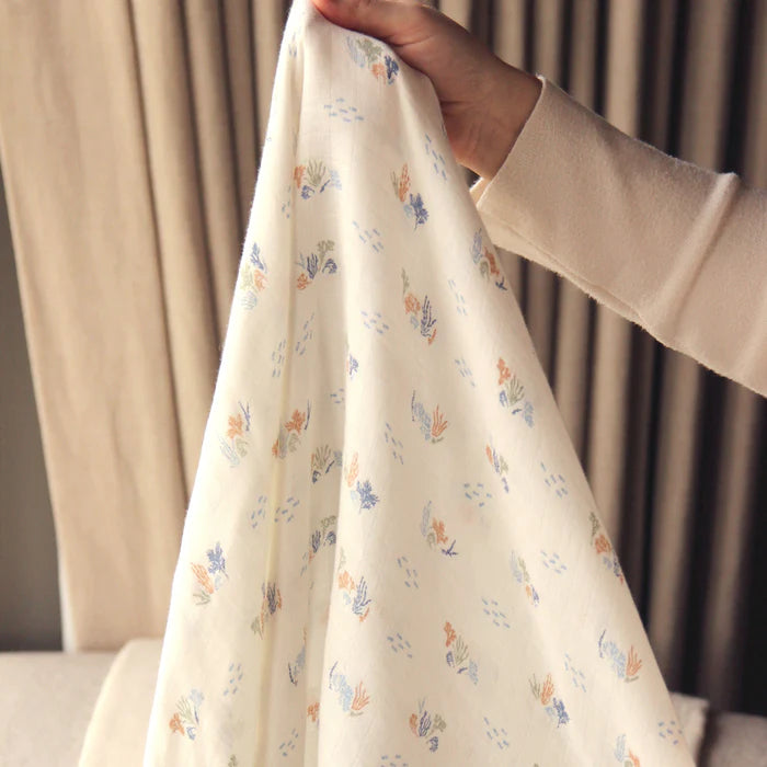 Organic Baby Muslin Swaddle | Coastline