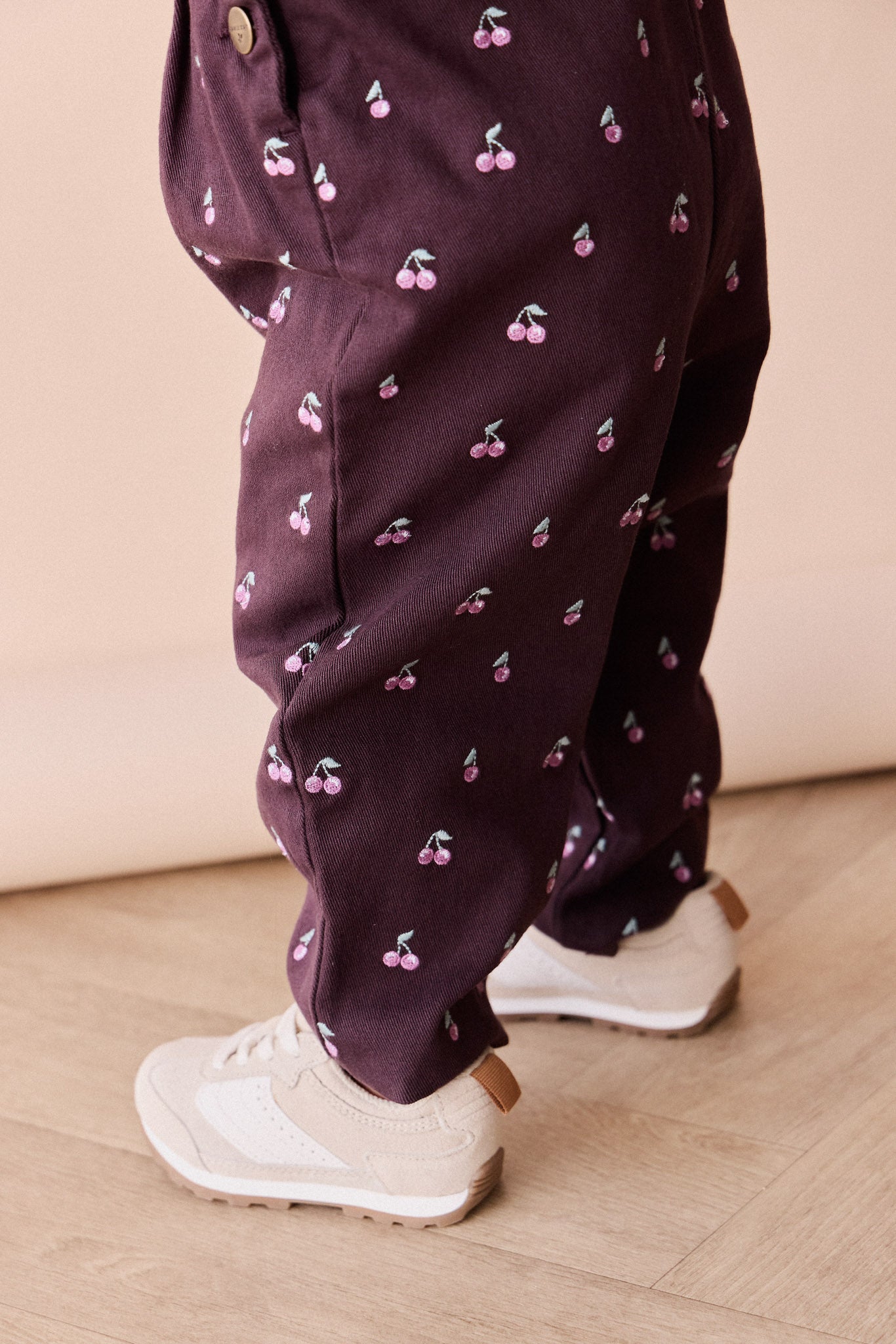 Blair Cord Overall | Cherry Love Plum Embroidery