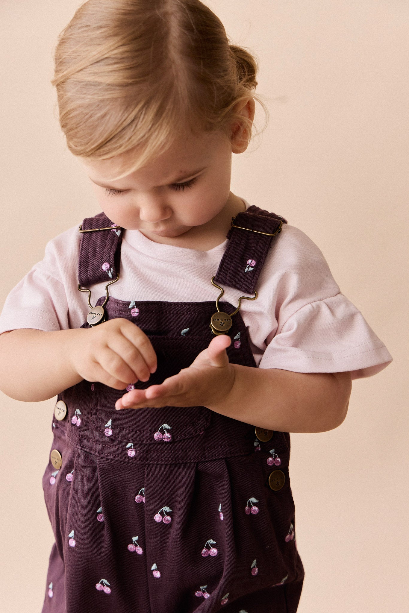 Blair Cord Overall | Cherry Love Plum Embroidery
