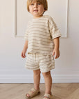 Organic Cotton Waffle Leith Tee | General Stripe Cassava/Batch