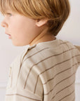 Organic Cotton Waffle Leith Tee | General Stripe Cassava/Batch