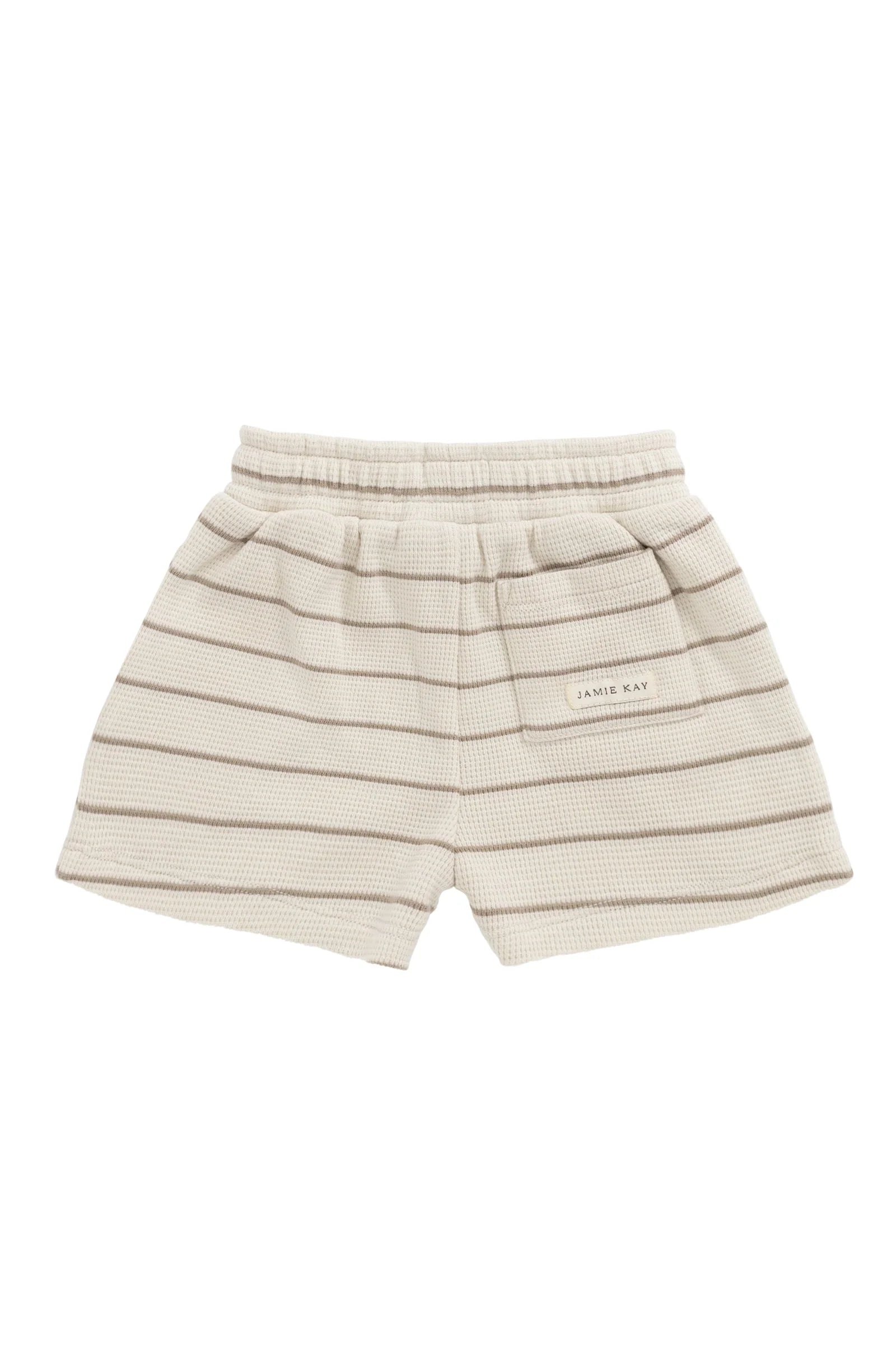 Organic Cotton Waffle Leith Short | General Stripe Cassava/Batch