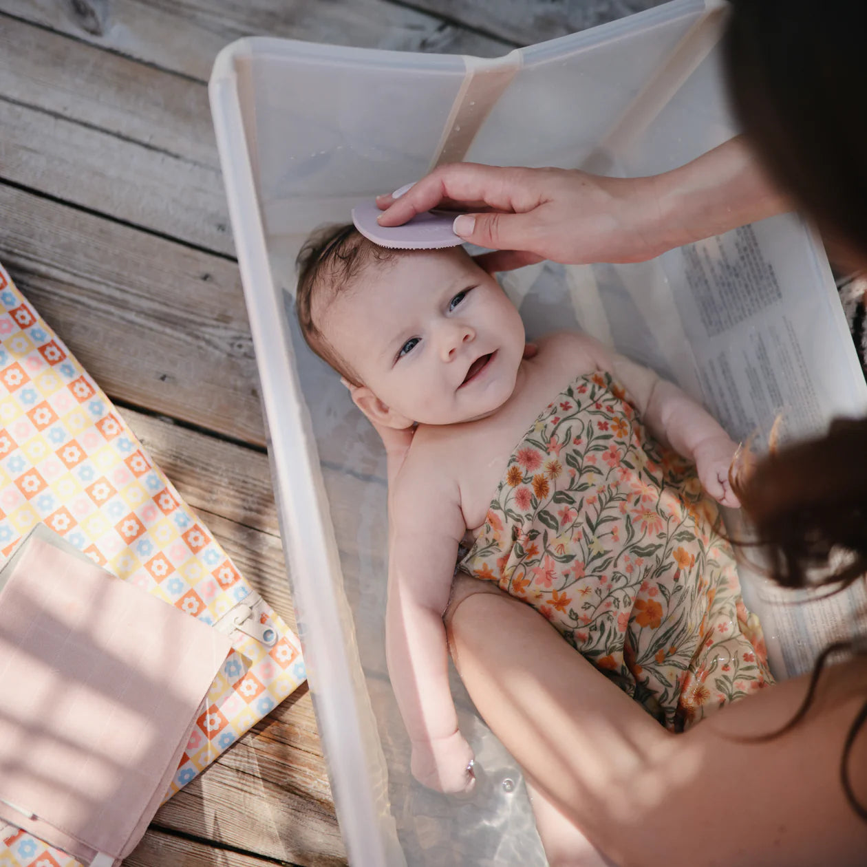Muslin Cotton Washcloth | Pastel Blooms Combo