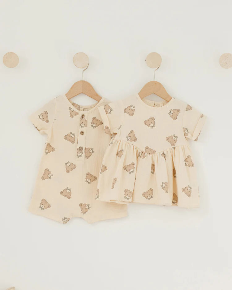 Short Sleeve Woven Romper | Teddy