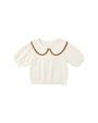 Pointelle Collared Top | Natural