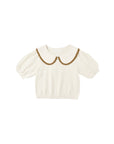 Pointelle Collared Top | Natural