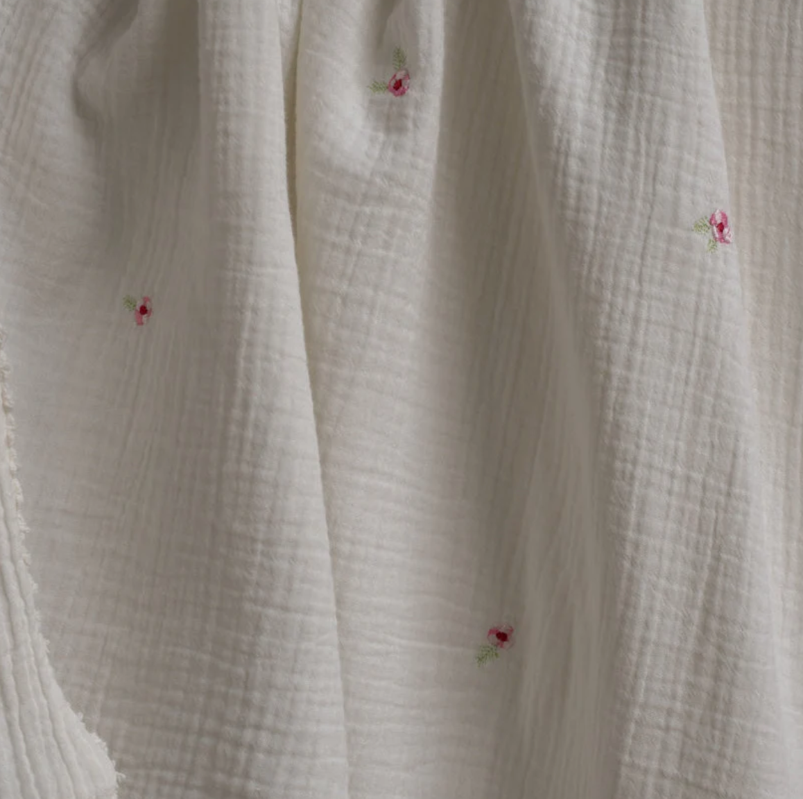 Embroidered Muslin Blanket | Anemone
