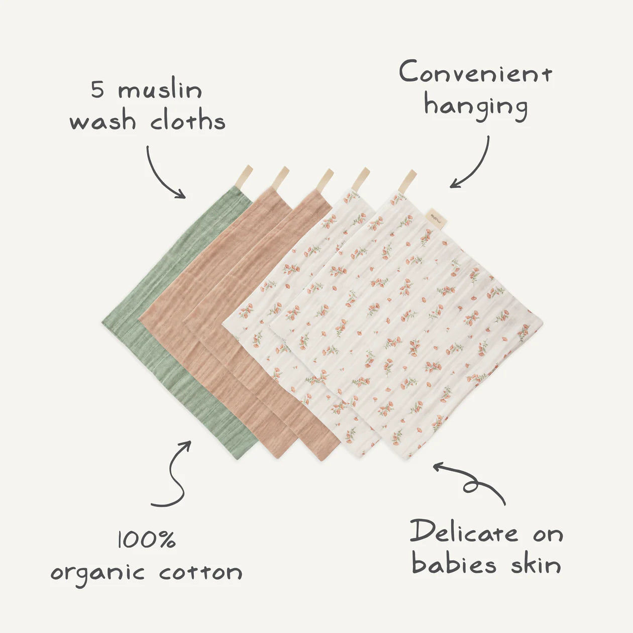 Muslin Cotton Washcloth | Blue Check